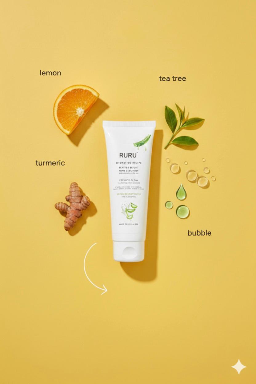 RURU Tea Tree Face Wash Combo Pack of 3 with Niacinamide & Salicylic Acid 100ml x 3